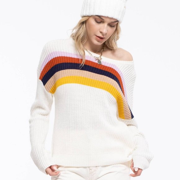 NWT Multi Color Stripe Pullover - Picture 5 of 7
